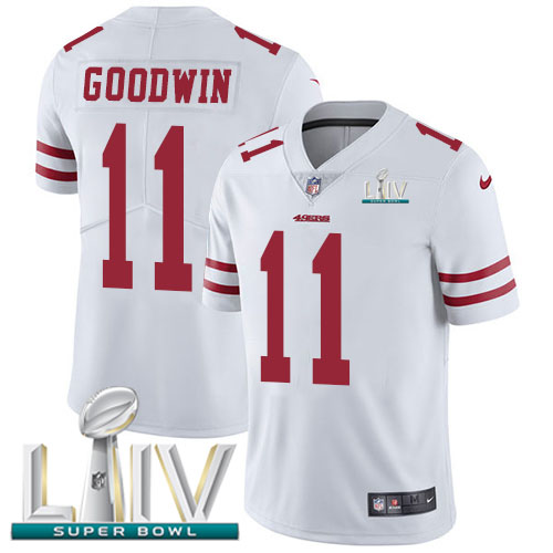 San Francisco 49ers Nike #11 Marquise Goodwin White Super Bowl LIV 2020 Youth Stitched NFL Vapor Untouchable Limited Jersey->youth nfl jersey->Youth Jersey